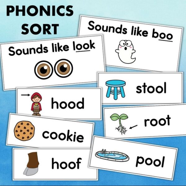 OO sound worksheets and phonics activities